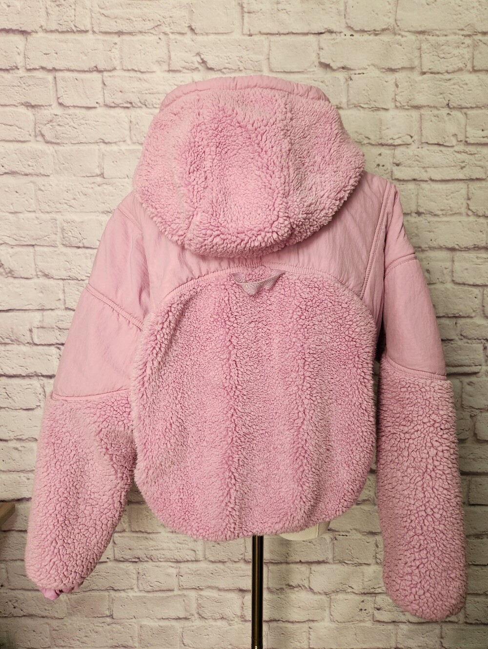 Free People Adventure Awaits Sherpa Fleece Hooded Jacket Sz Small Euphoric Lilac - Picture 3 of 15